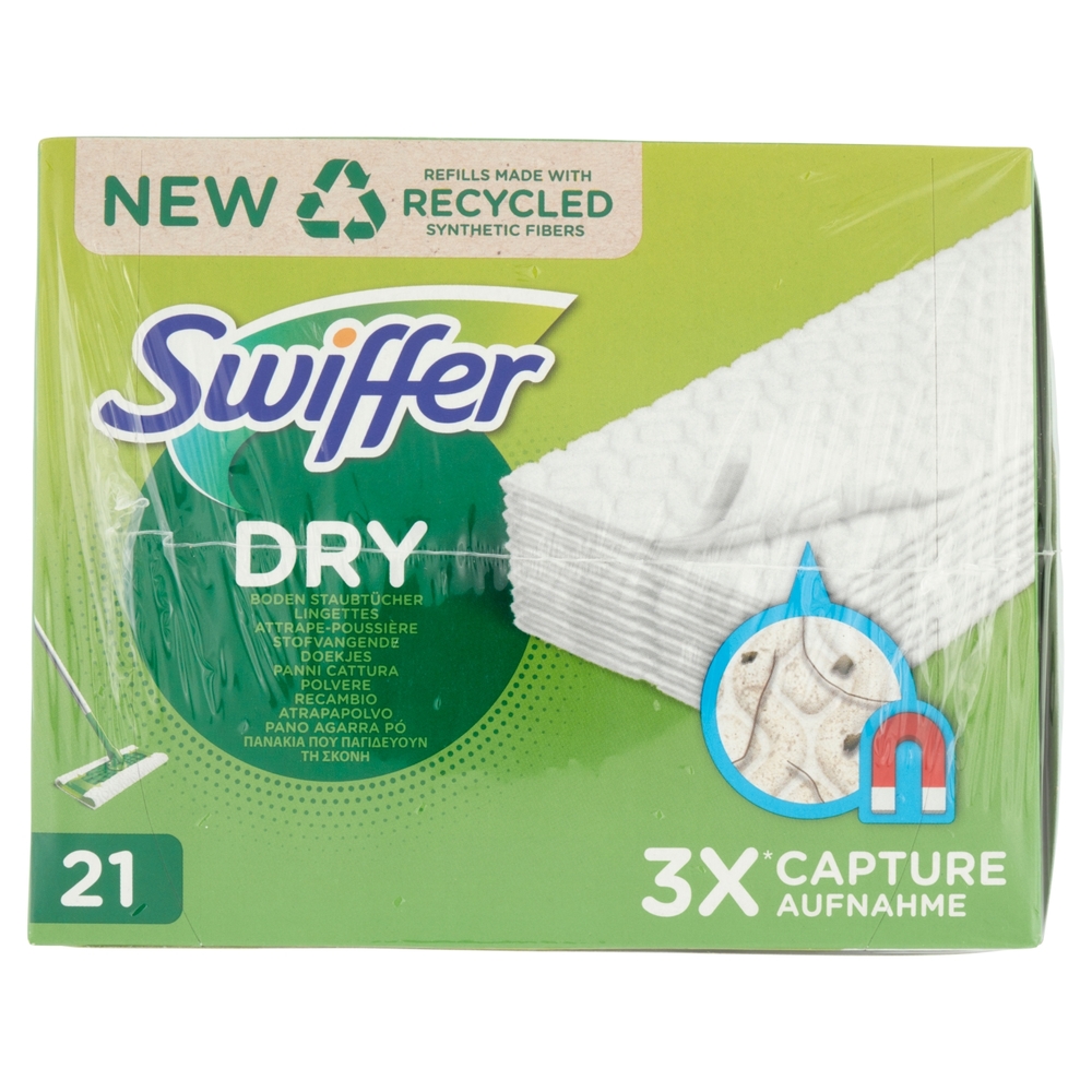 Swiffer Dry Panni Cattura Polvere per Scopa Swiffer - Ricarica 63 Panni